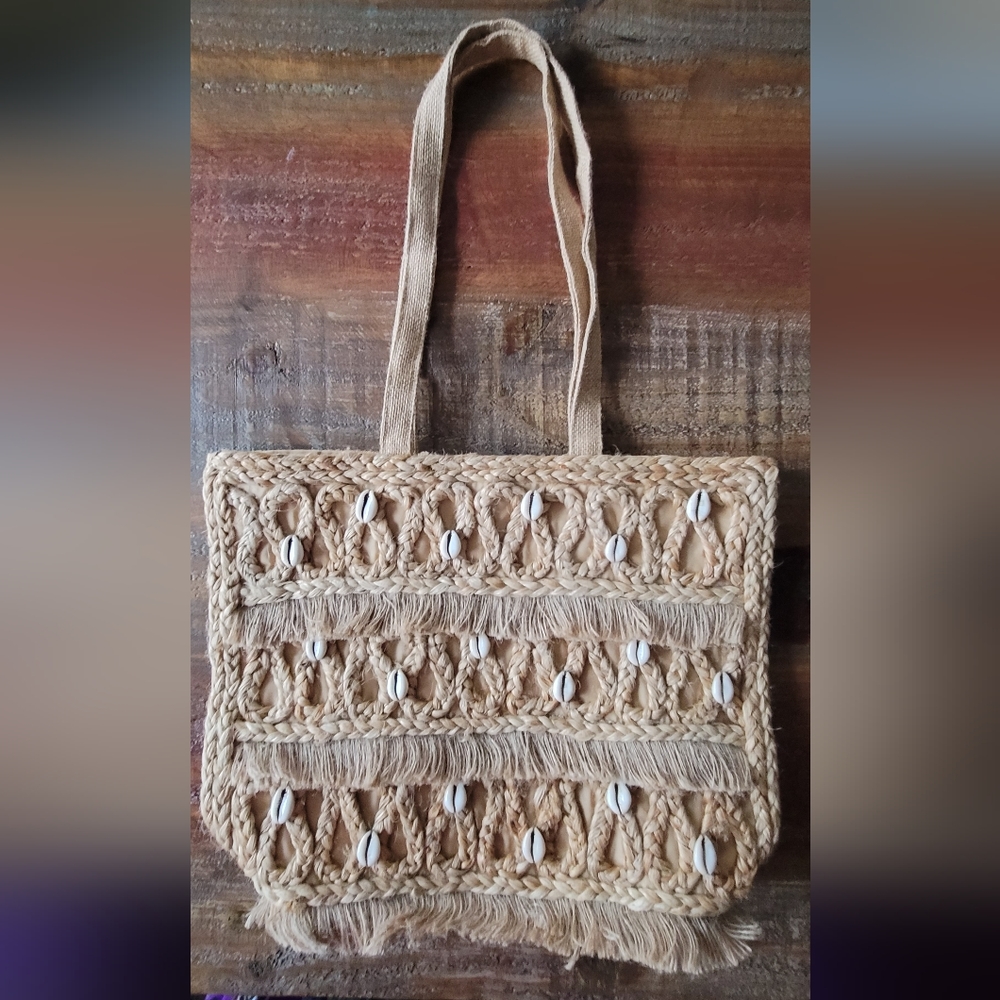 Salt + Umber Seashell Tote/Beach bag NWOT
